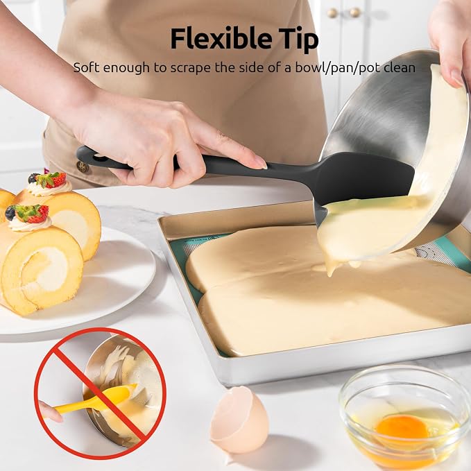 U-Taste Silicone Spatula Set, 600ºF High Heat Resistant, Seamless Food Grade - Image 4
