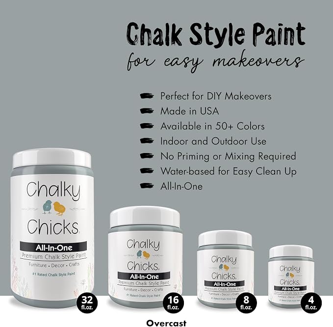 Chalky Chicks 8 Fl Oz Matte Overcast Chalk Paint - Image 2