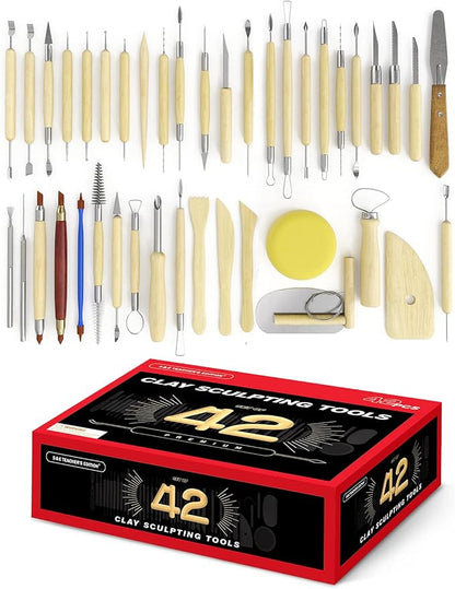 S & E TEACHER'S EDITION 42 Pcs Polymer Clay Tools, Air Dry Clay Tools, Clay by SETEACHERSEDITION