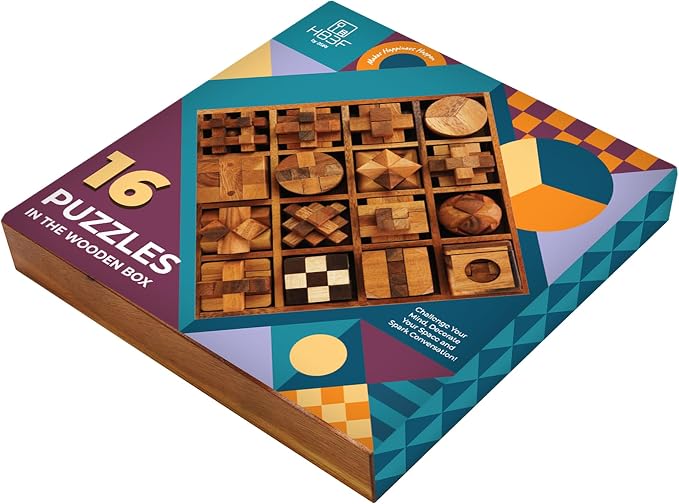 BSIRI 16 in 1 Wooden Brain Teaser Puzzles - Image 8