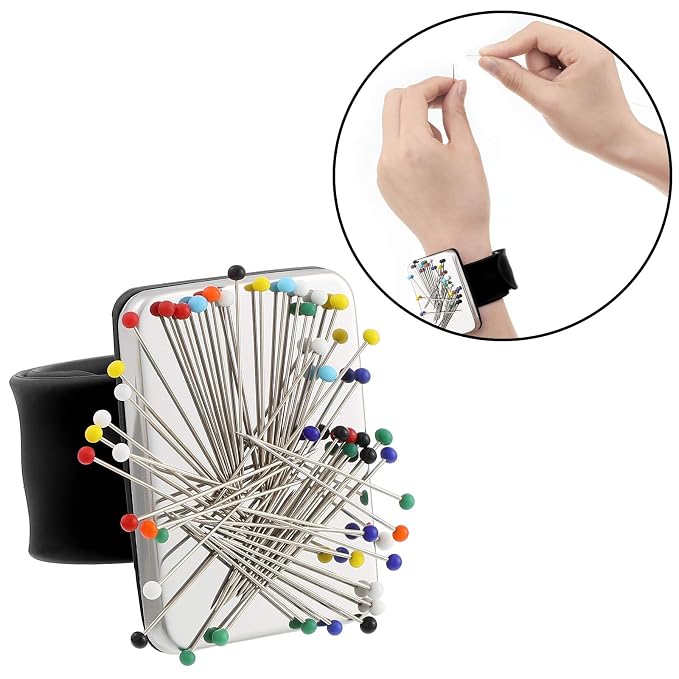 WILLBOND Magnetic Wrist Sewing Pincushion Wrist Magnetic Pin Holder Wristband - Image 3