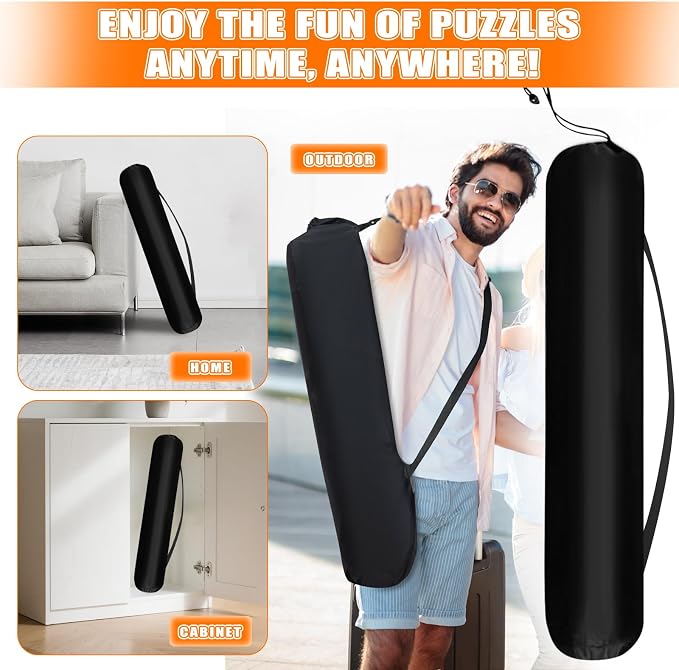 Nattork Jigsaw Puzzle Mat Roll Up，Portable Saver Pad Up to 2000 Pieces，with - Image 6