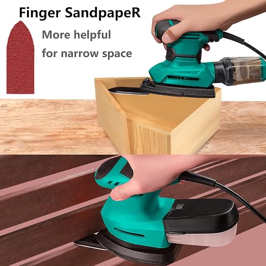 160pcs Mouse Sander Sandpaper and 3pcs Sanding Interface Pad, Detail Sander - Image 5