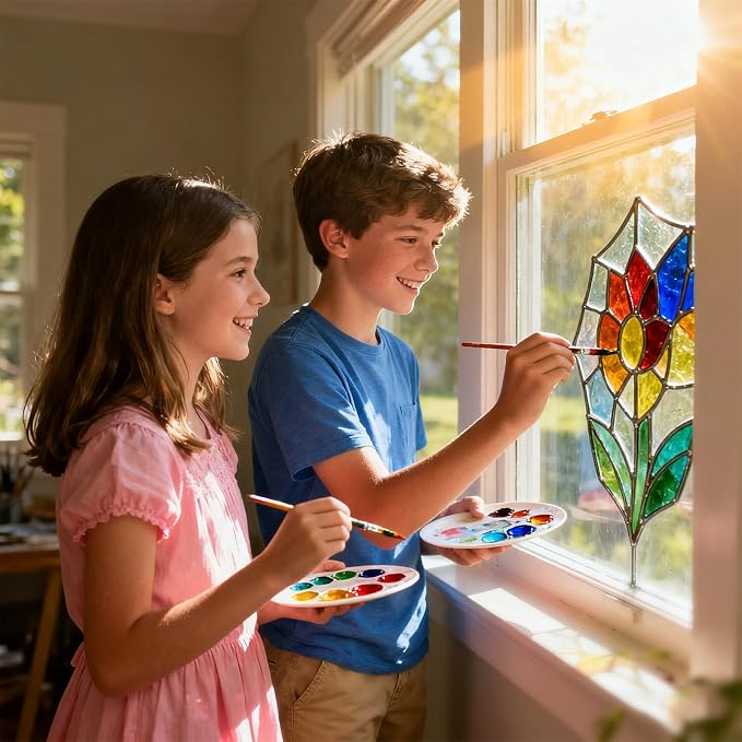 Magicdo Glass Paint Stained Transparent Glass Window Paint Set Great - Image 6