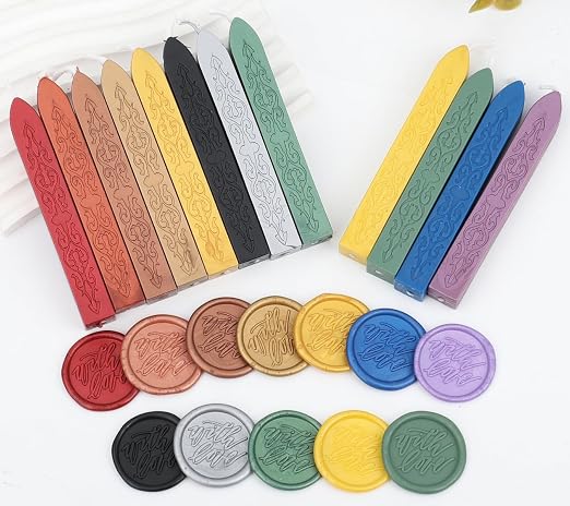 8Pcs Sealing Wax Sticks with Wicks, Wine Red Waxs Seal Stick Great - Image 4