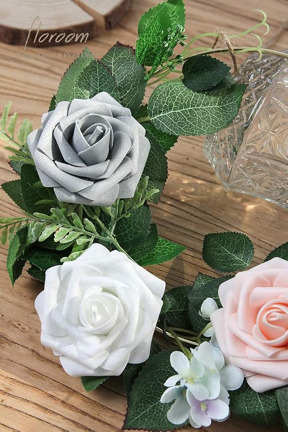Floroom Artificial Flowers 50pcs Realistic White Foam Fake Roses - Image 6