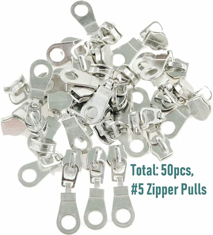 Leekayer #5 Silver Metallic Nylon Coil Zippers by The Yard Bulk 10 Yards Zipper - Image 6