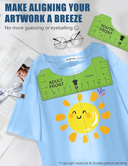 Vowlove Tshirt Ruler Guide for Vinyl Alignment: T Shirt Ruler to Center Design - Image 2