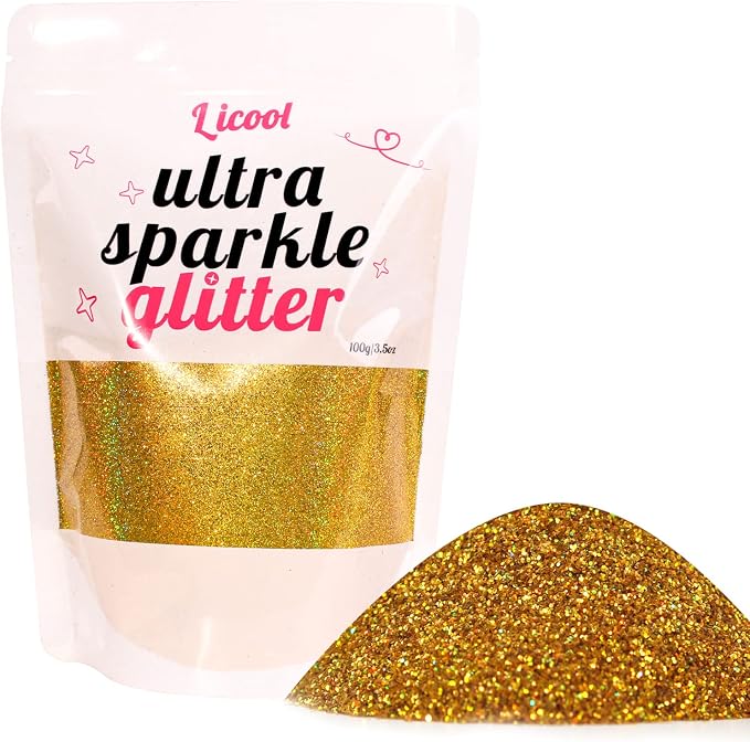 Holographic Extra Fine Glitter Powder, 100g Craft Glitter by LICOOL+GLITTER