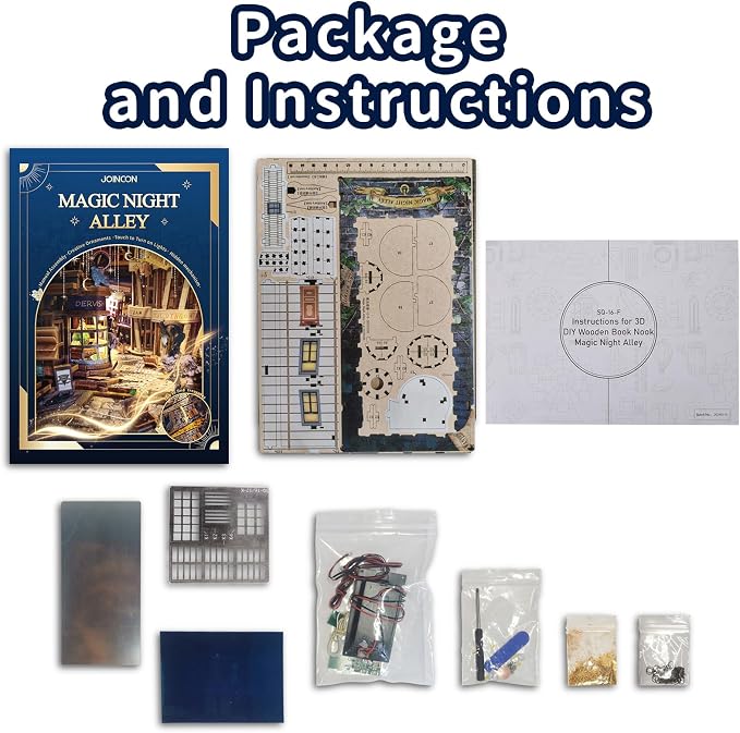 DIY Book Nook Kit, Dollhouse Booknook Bookshelf Insert Decor, 3D Wooden Puzzles - Image 7