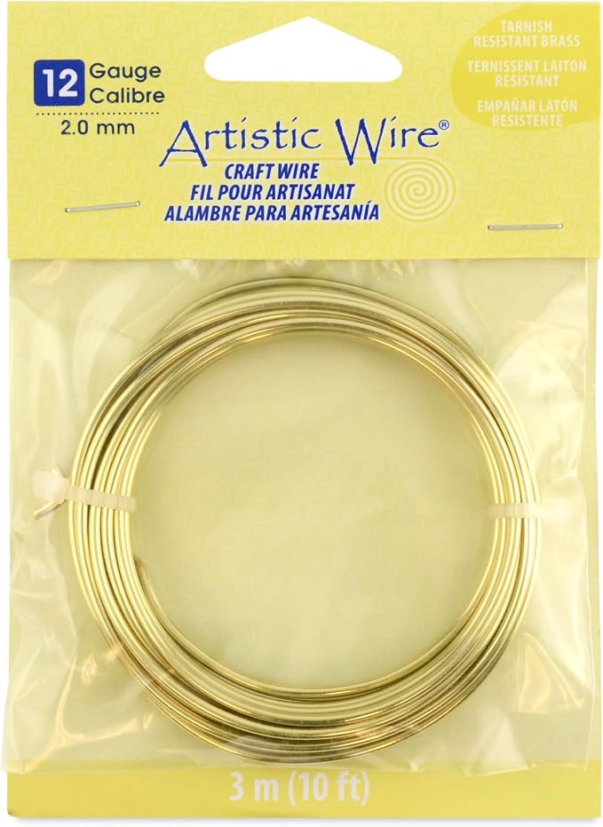 Artistic Wire 12 Gauge Tarnish Resistant Brass Craft Jewelry Wrapping Wire by Unknown