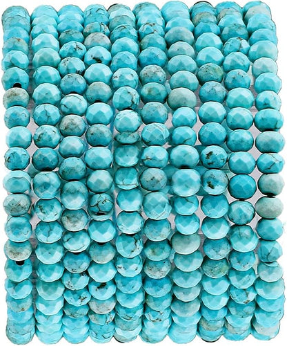 Natural Blue Turquoise Beads 4x2mm 120pcs Faceted Rondelle Loose Semi Gemstone - Image 2