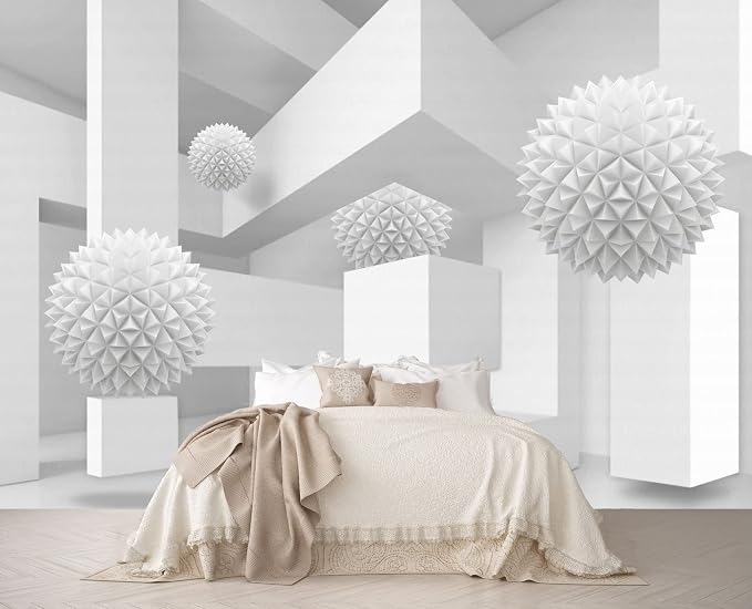 3D Wallpaper Abstract Tunnel Space Stereo Wall Mural Metal Ball Tapiz para Pared by Reyhui