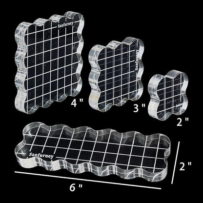 Sanfurney 4 Pieces Acrylic Stamp Blocks Set, 15mm Thick - Image 2