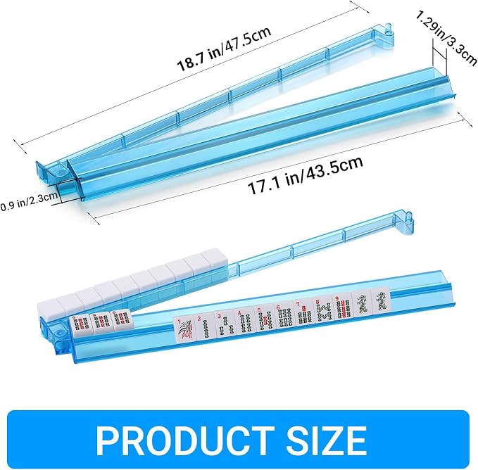 Clear Mahjong Racks with Pushers, 4 Colors Acrylic American Majiang Tile Racks - Image 5