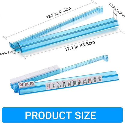 Clear Mahjong Racks with Pushers, 4 Colors Acrylic American Majiang Tile Racks - Image 5