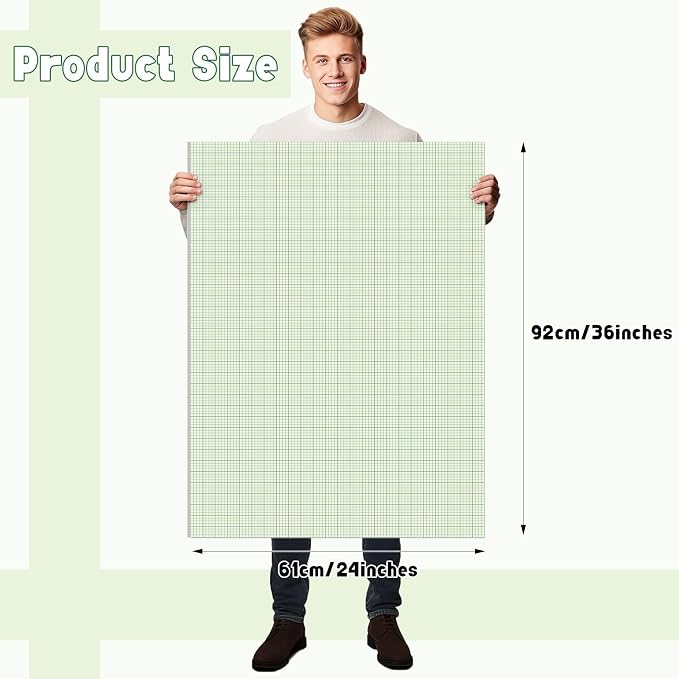 30 Pack 24" x 36" Large Graph Paper Bulk Graph Paper Pad Large Grid Paper Sheet - Image 2