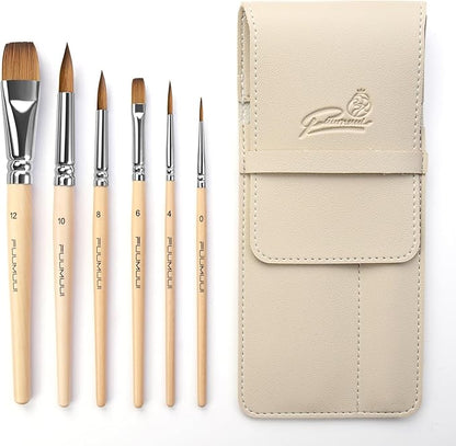 Sable Travel Watercolor Brushes, Fuumuui 6pcs Kolinsky Sable Watercolor Travel by FUUMUUI