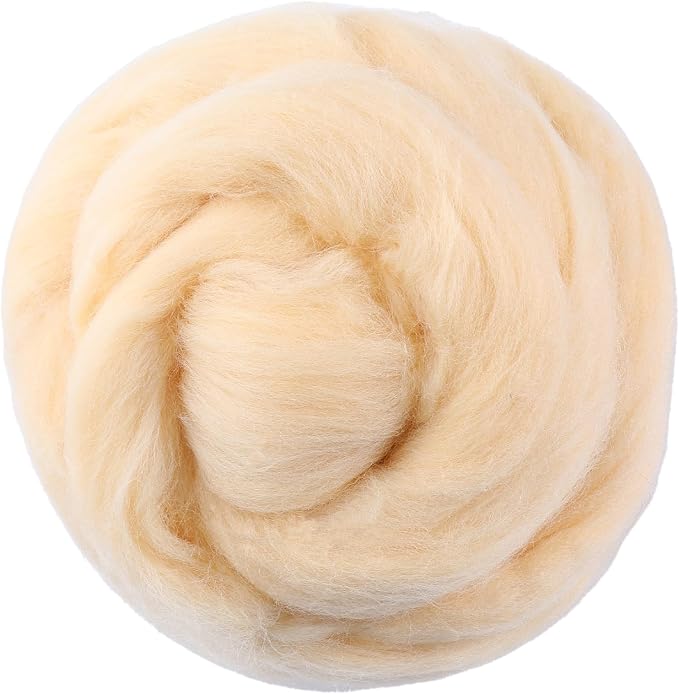 3.53oz Wool Roving Yarn, Wool Felting Supplies, Pure Wool, Chunky Yarn by Jupean