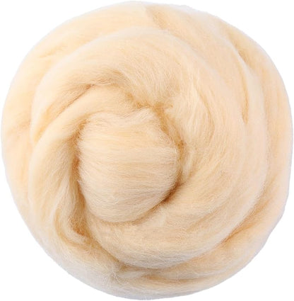 3.53oz Wool Roving Yarn, Wool Felting Supplies, Pure Wool, Chunky Yarn by Jupean