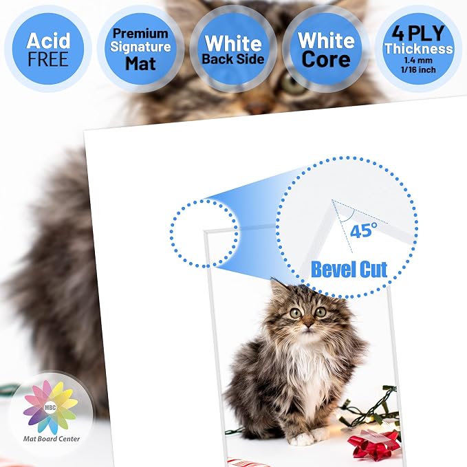 Mat Board Center, 8x10 for 4x6 White Photo Picture Mats - Image 3