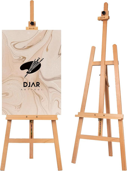 DJAR A Frame Wooden Art Easel for Painting, 57’’-76’’ Adjustable Height by DJARARTTOOL