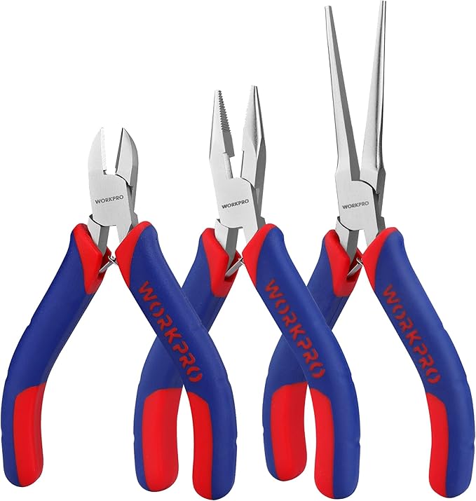 WORKPRO Mini Pliers Set, 3-Piece Small Pliers Tool Kit Includes 4” Diagonal - Image 9