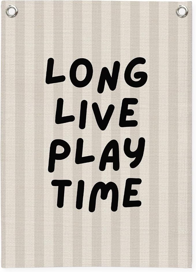 Toddler Boy Room Decor, Long Live Playtime Canvas Banner，Boy Nursery Decor Wall by Unknown