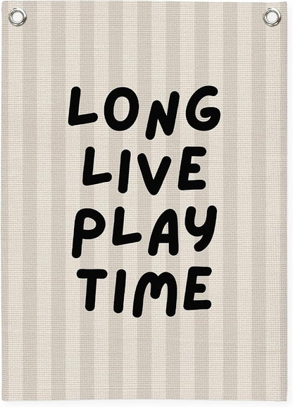Toddler Boy Room Decor, Long Live Playtime Canvas Banner，Boy Nursery Decor Wall by Unknown