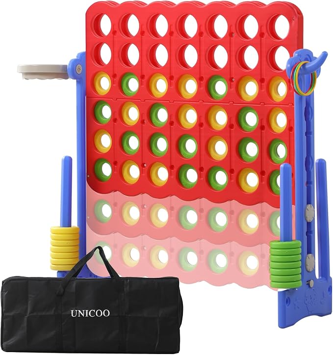 UNICOO® Height Adjustable Jumbo 4-to-Score Game, 4 in A Row Game by UNICOO