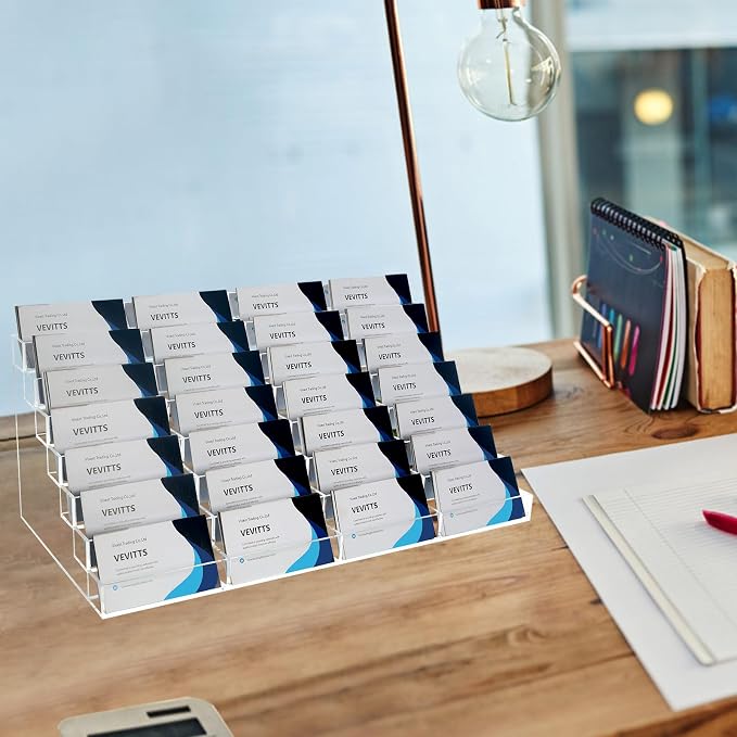 Acrylic Business Card Holder for Desk Multiple Business Card Holders 28 Slot 7 - Image 6