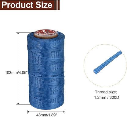 uxcell Flat Leather Sewing Waxed Thread, 140m / 153 Yards Polyester Wax String - Image 2