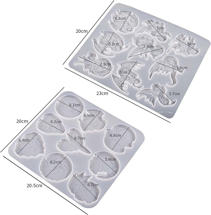 2 Pack Dragon Keychain Resin Mold - Image 6