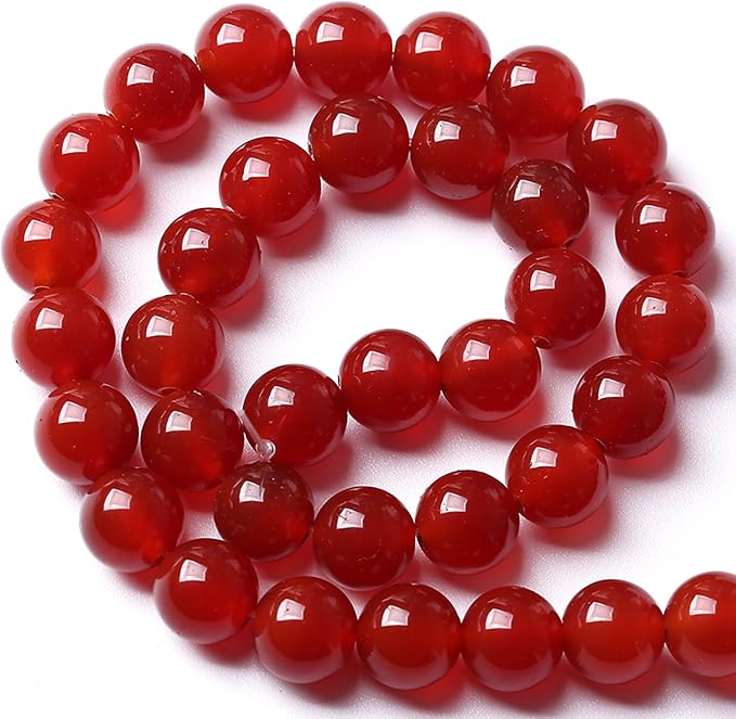 12MM 32pcs Semi-Precious Red Agate Beads Natural Stone Round Loose Beads - Image 5