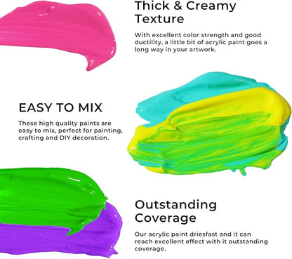 ARTME Acrylic Paint Set, 15 Unique Colors Large Bulk Acrylic Paint Non Toxic - Image 4
