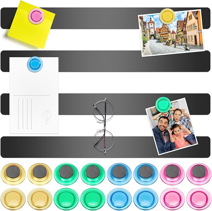 Wukong 4 Pack | 30x3cm Magnetic Stainless Black Boards Strips, Adhesive Backing by Wukong