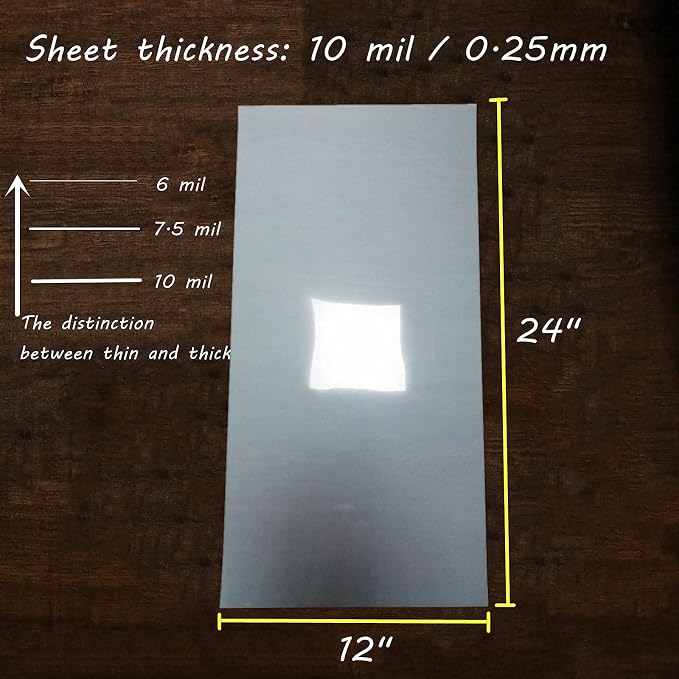 BANLTRE 12 x 24 Flat Packaging Mylar Sheet Milky Translucent PET Blank Stencil - Image 4