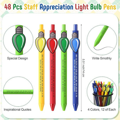 Eaasty 48 Pcs Christmas Gifts for Coworkers Appreciation Ballpoint Pens Bulk - Image 2