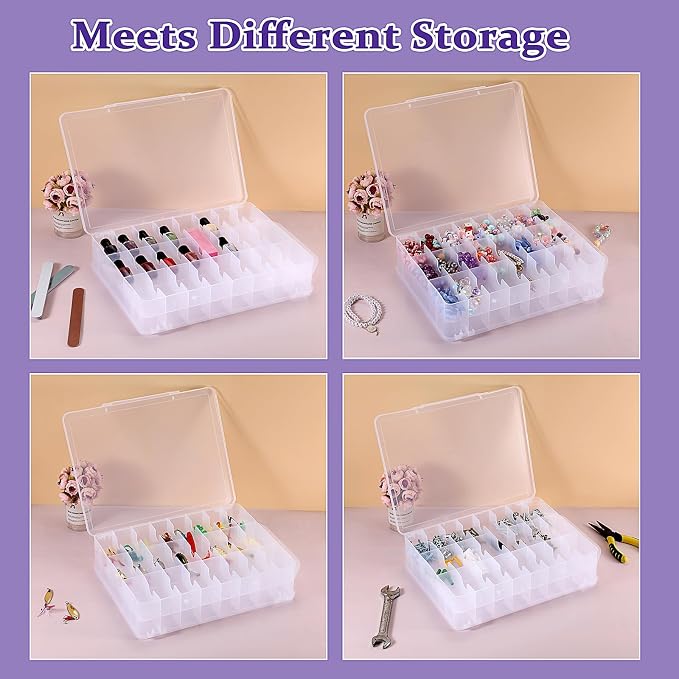 OwnMy 2 Pack 46 Grids Sewing Thread Organizer, Double-Sided Thread Spool - Image 6