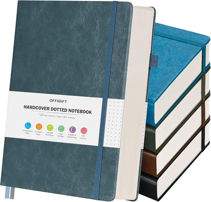 5 Pack Bullet Dotted Journal Notebook, 312 Numbered Pages Dot Grid Notebooks by OFFIGIFT