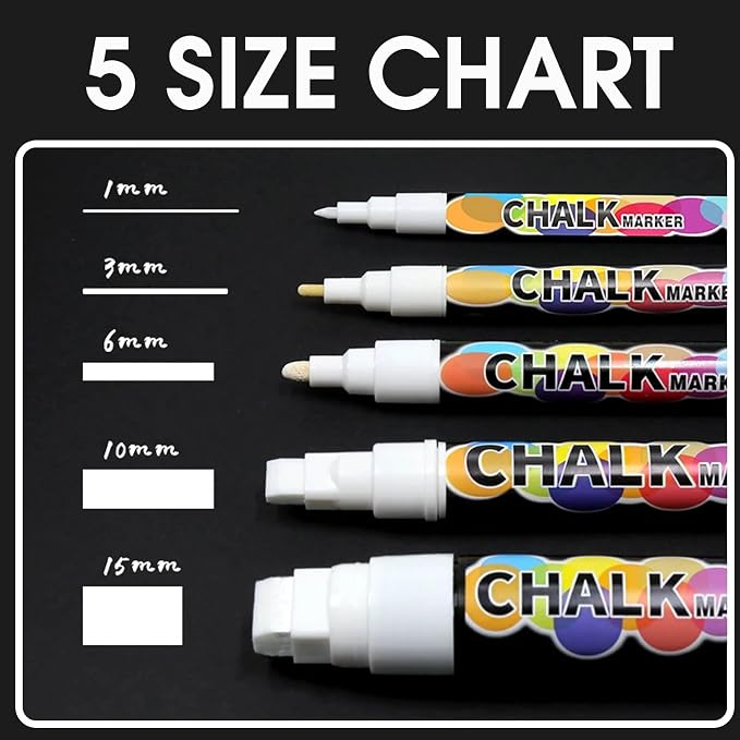 White Window Chalk Markers Pen, 5 Pack White Window Chalk Markers - Image 2
