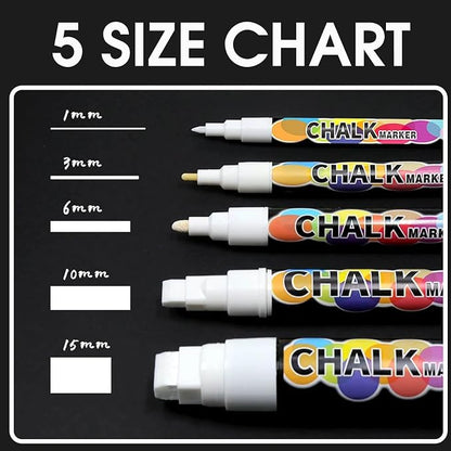 White Window Chalk Markers Pen, 5 Pack White Window Chalk Markers - Image 2