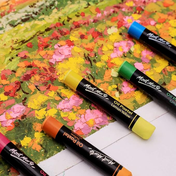Mont Marte Oil Pastels Signature 24pc, 24 Assorted Colors, Vibrant Oil Pastel - Image 2
