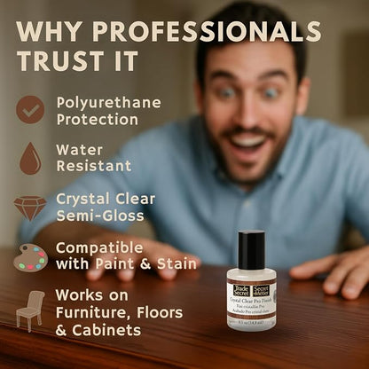 Trade Secret Crystal Clear Pro Finish, Furniture Repair Touch Up Coat, Wood - Image 7