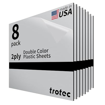 Trotec | Metallic Looking Acrylic Sheet | 12"x12"x1/16, Name Plate | USA Made by TrotecEngravingSupplies