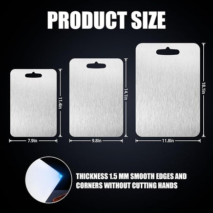 Cutting Board Double Sided, Large Size+Small Size, Food Grade Stainless steel - Image 7