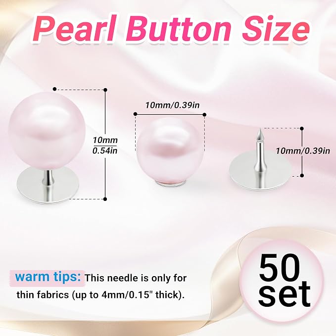 50 Sets Pearl Buttons No Sew Buttons - Image 2