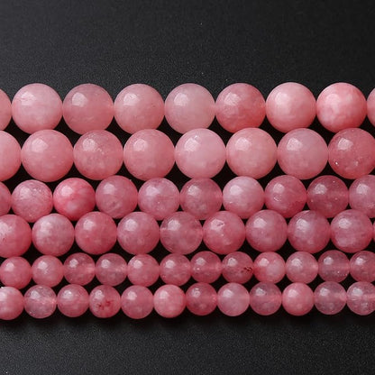 45pcs 8mm Natural Rose Pink Chalcedony Stone Round Loose Beads by NaturalStoneBeads