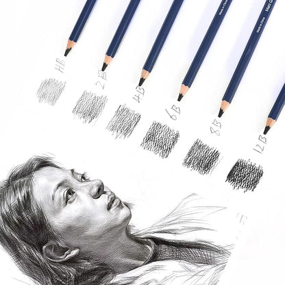 H & B Profession Sketch Pencils 9-Piece, Matte Sketch pencils, Sketch Pencil Set - Image 7