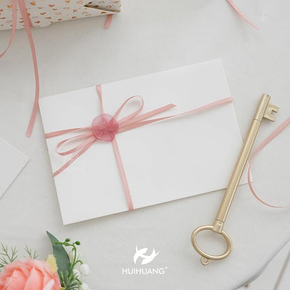 HUIHUANG Rose Gold Ribbon 1/8 inch Solid Color Thin Satin Ribbon 100 Yards - Image 5